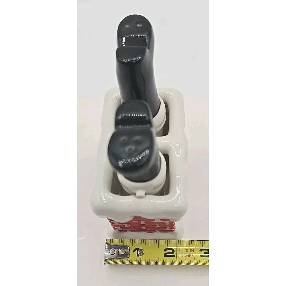 Dept 56 Ceramic Christmas Santa in Chimney Salt & Pepper Shaker Set for Holidays